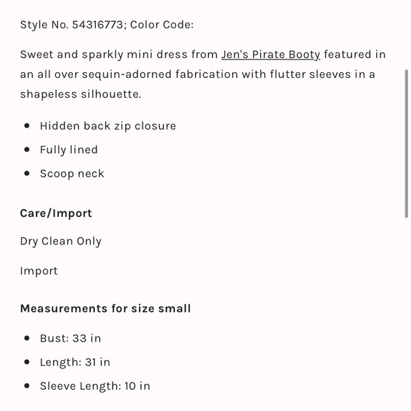 JENS PIRATE BOOTY FOR FREE PEOPLE DARK WATERS SEQUIN EMBELLISHED MINI DRESS M - Picture 4 of 15